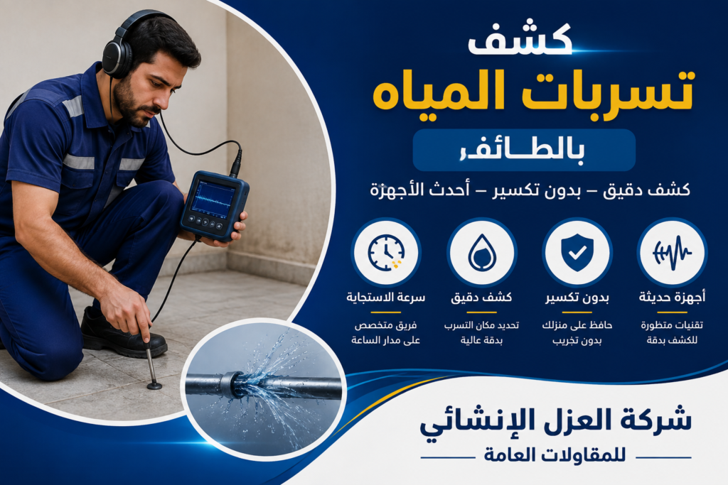 كشف تسربات المياه بالطائف