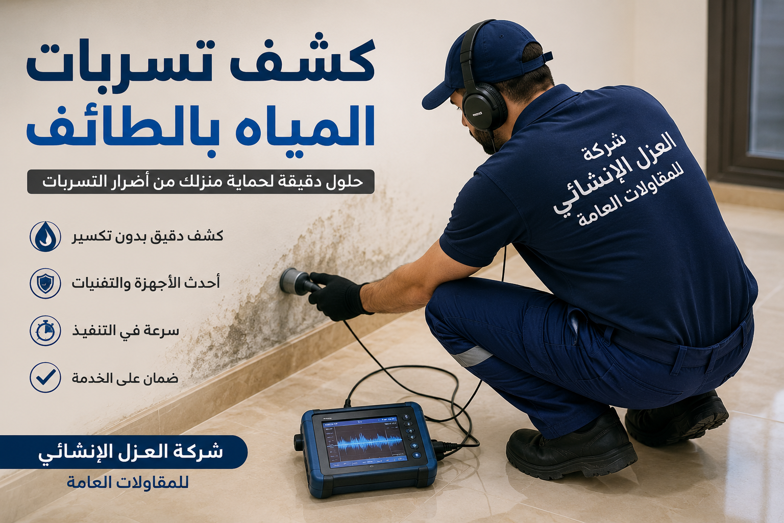 كشف تسربات المياه بالطائف