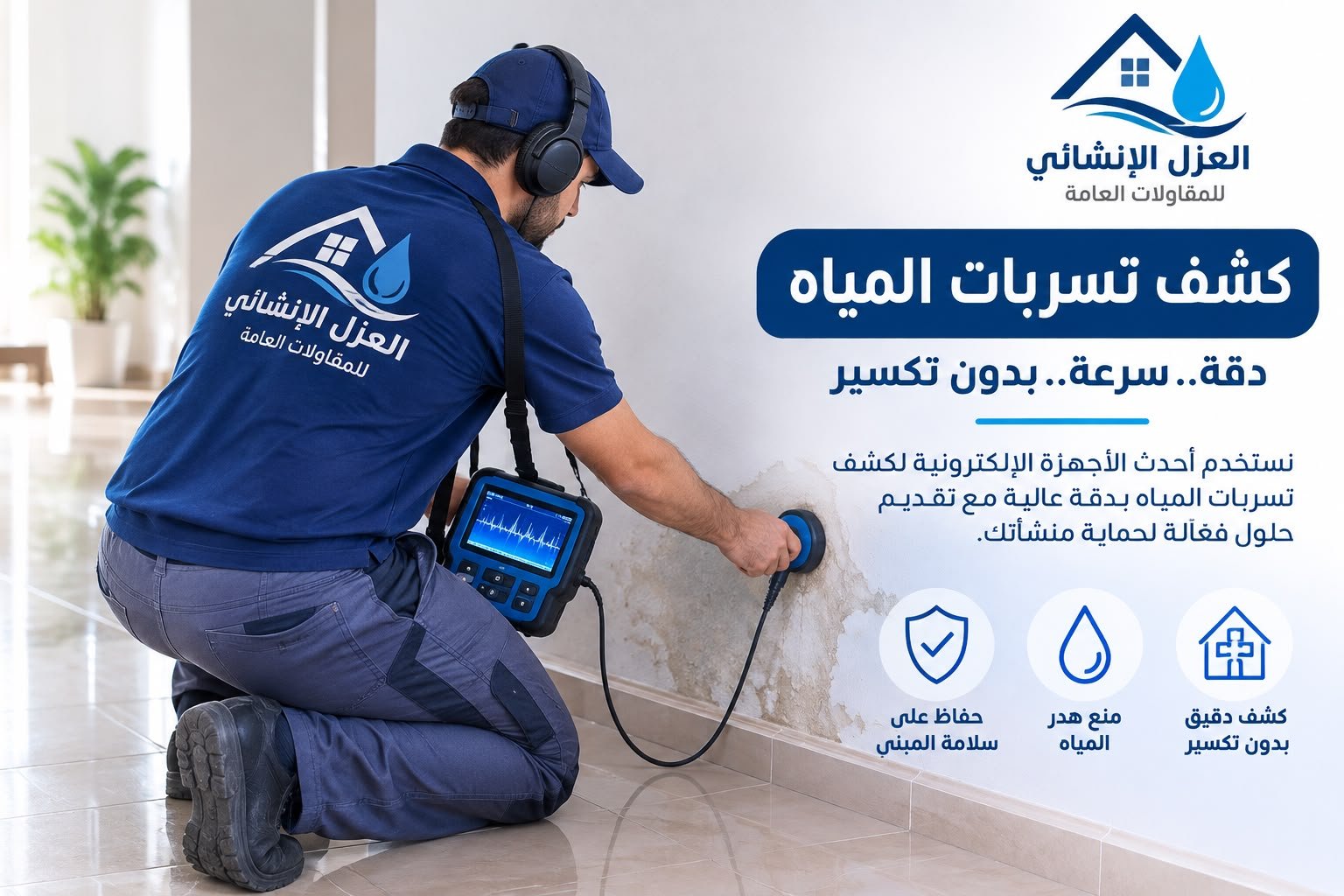كشف تسربات المياه بالطائف